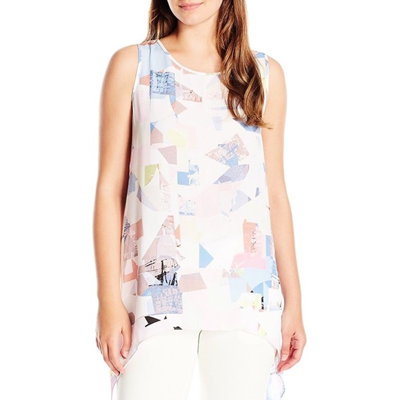 Vince Camuto orchid crush cosmic pale tunic - Picture 2 of 8